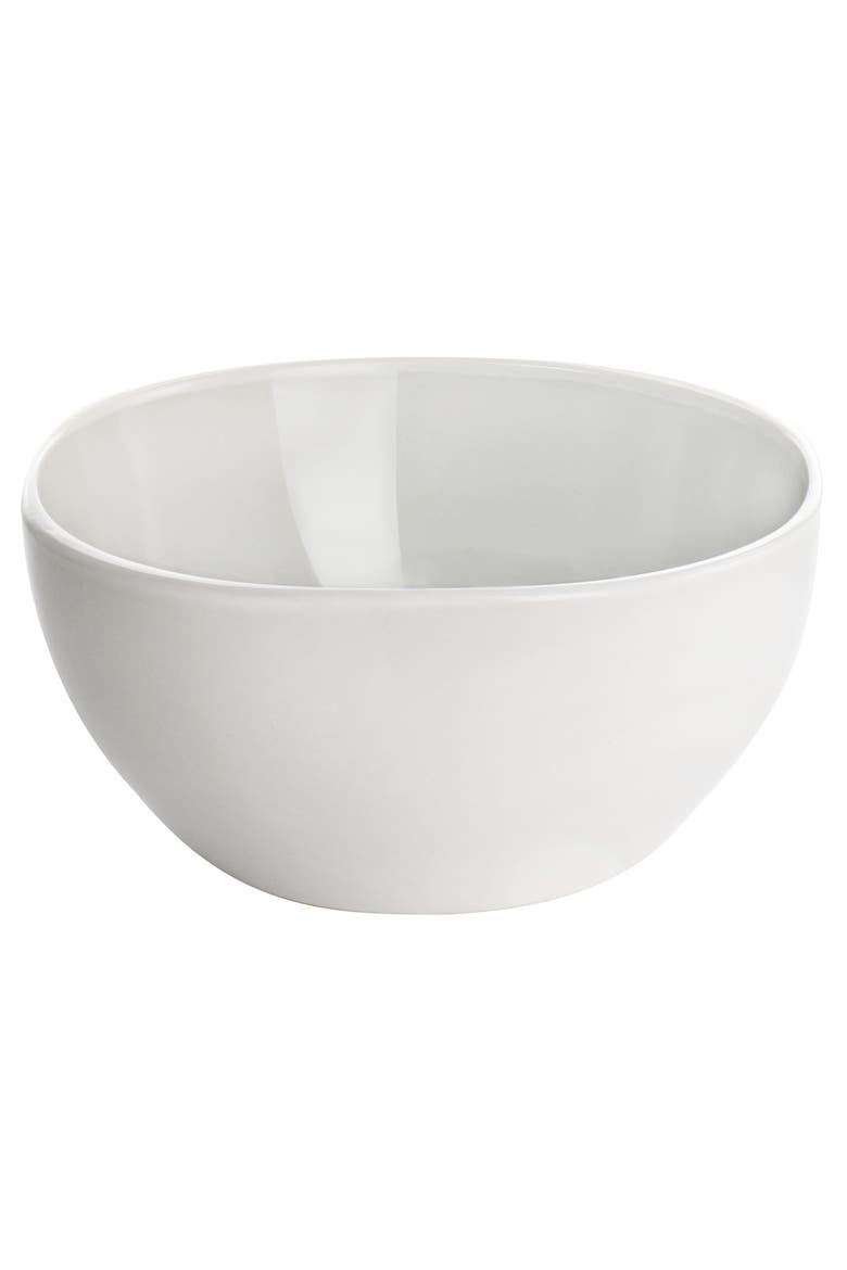 Bright Shell 16 Piece Square Stoneware Dinnerware Set, Alternate, color, White