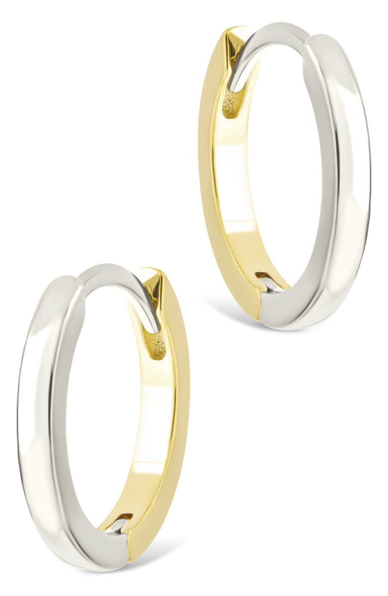 Sterling Forever Tinsley Two-Tone Huggie Hoop Earrings, Alternate, color, Gold