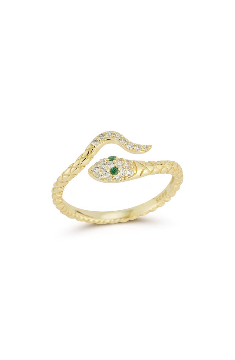 GLAZE JEWELRY Sterling Silver Snake Ring, Main, color, Gold
