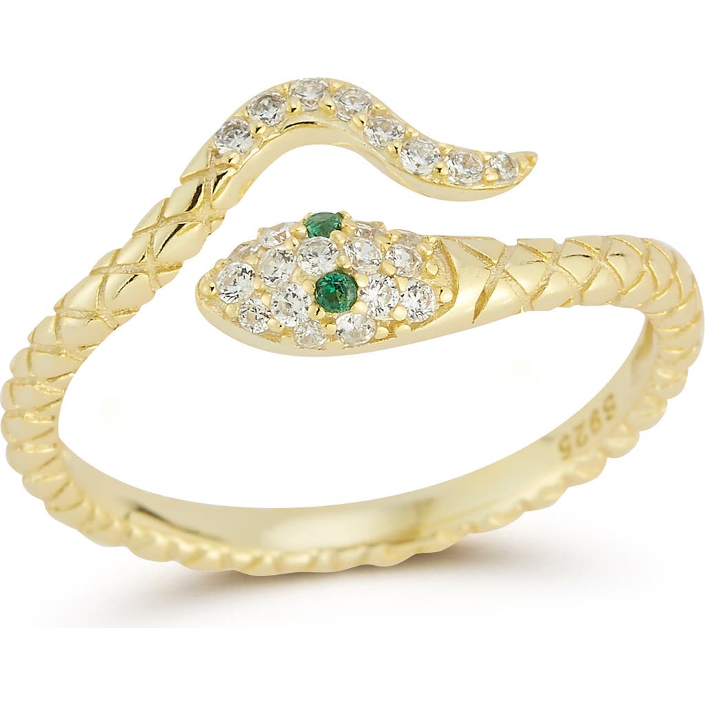Glaze Jewelry Sterling Silver Snake Ring In Gold