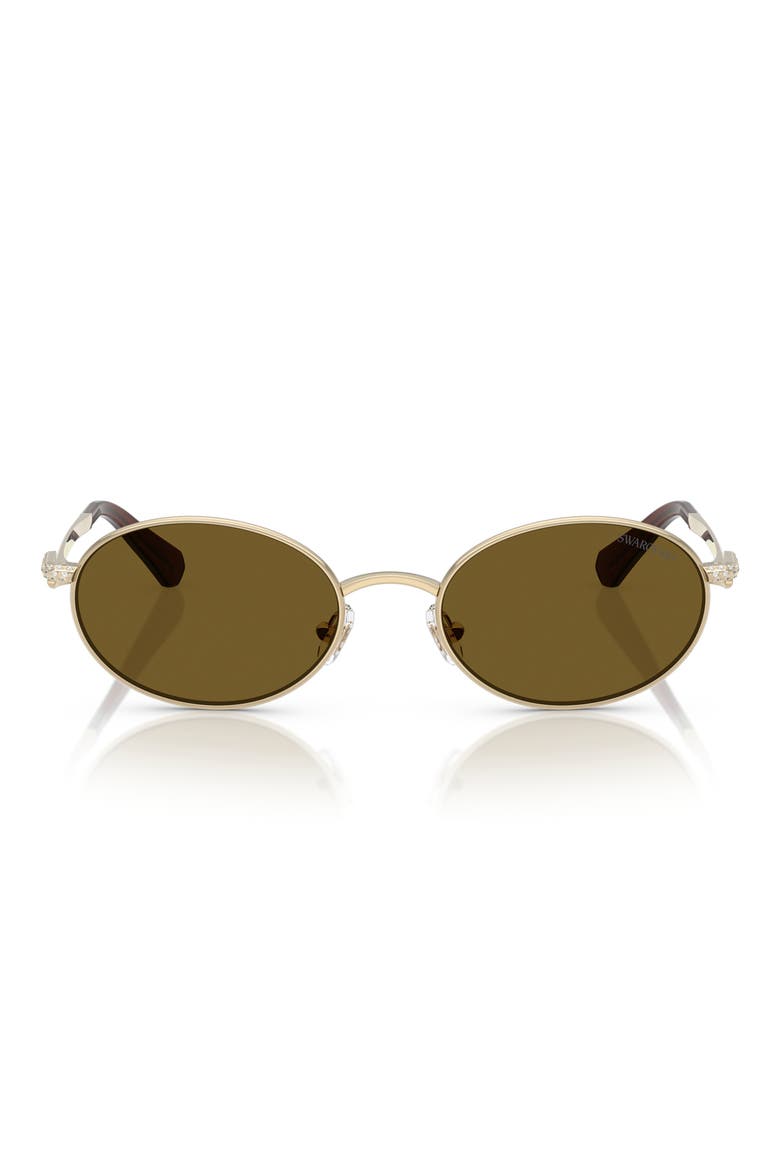 53mm Oval Sunglasses, Main, color, PALE GOLD / LIGHT BROWN
