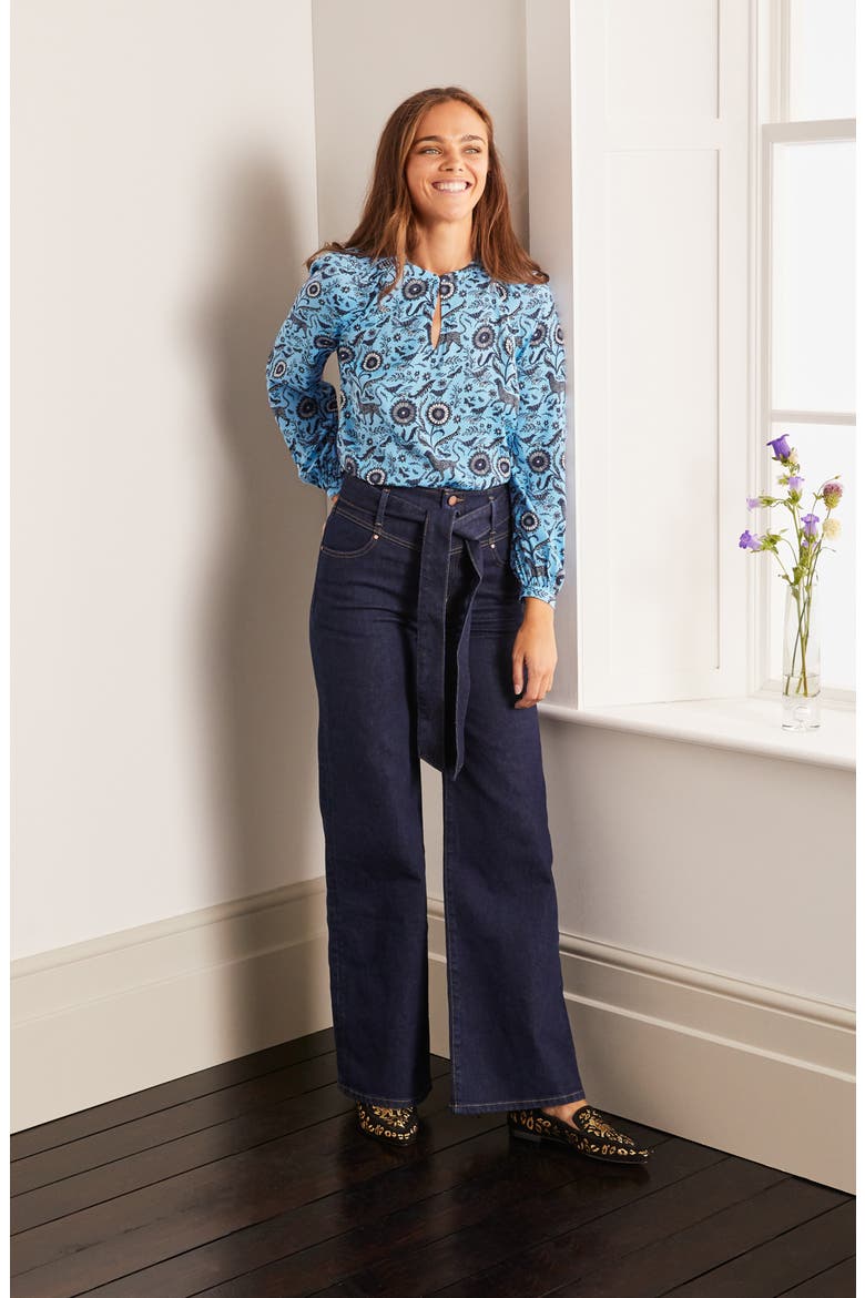 Kitty Keyhole Neck Blouse, Alternate, color, FROSTED BLUEGARDEN