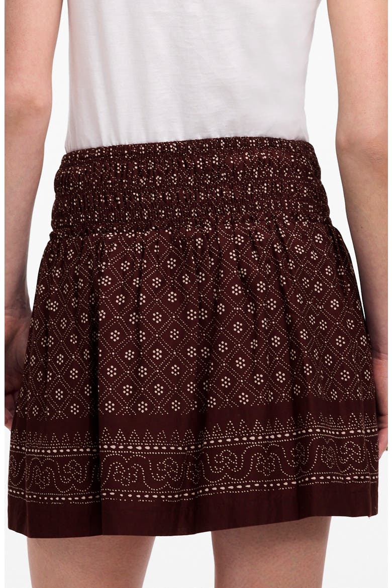 Paisley Ruffle Cotton Voile Miniskirt, Alternate, color, DUSTY PLUM