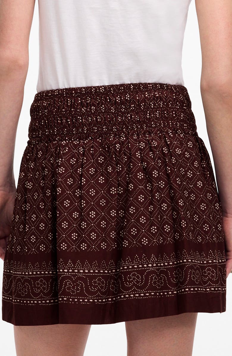 Madewell Paisley Ruffle Cotton Voile Miniskirt, Alternate, color, 