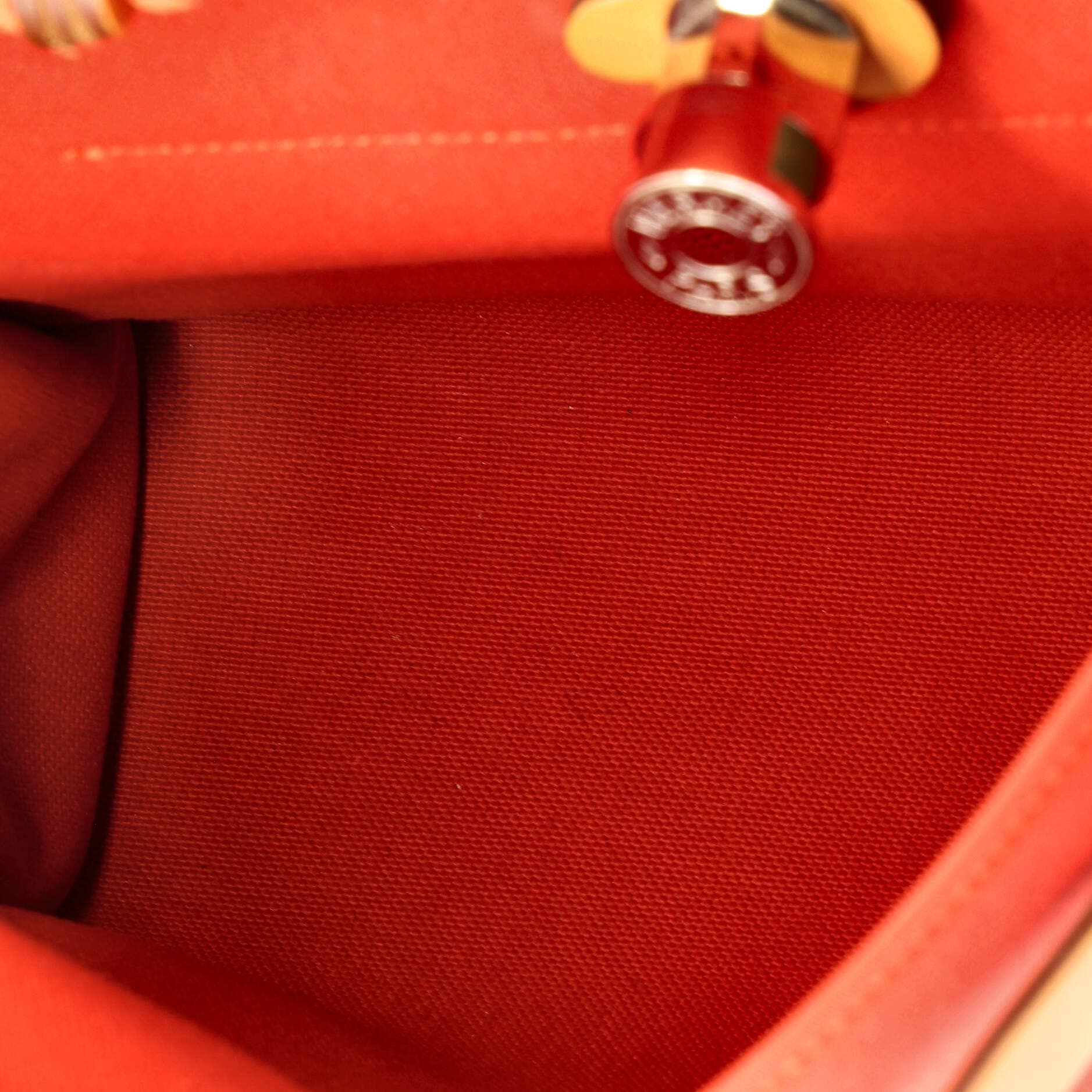 Pre-Owned Hermes Herbag Zip Leather and Toile 31, Alternate, color, Rouge Tomate