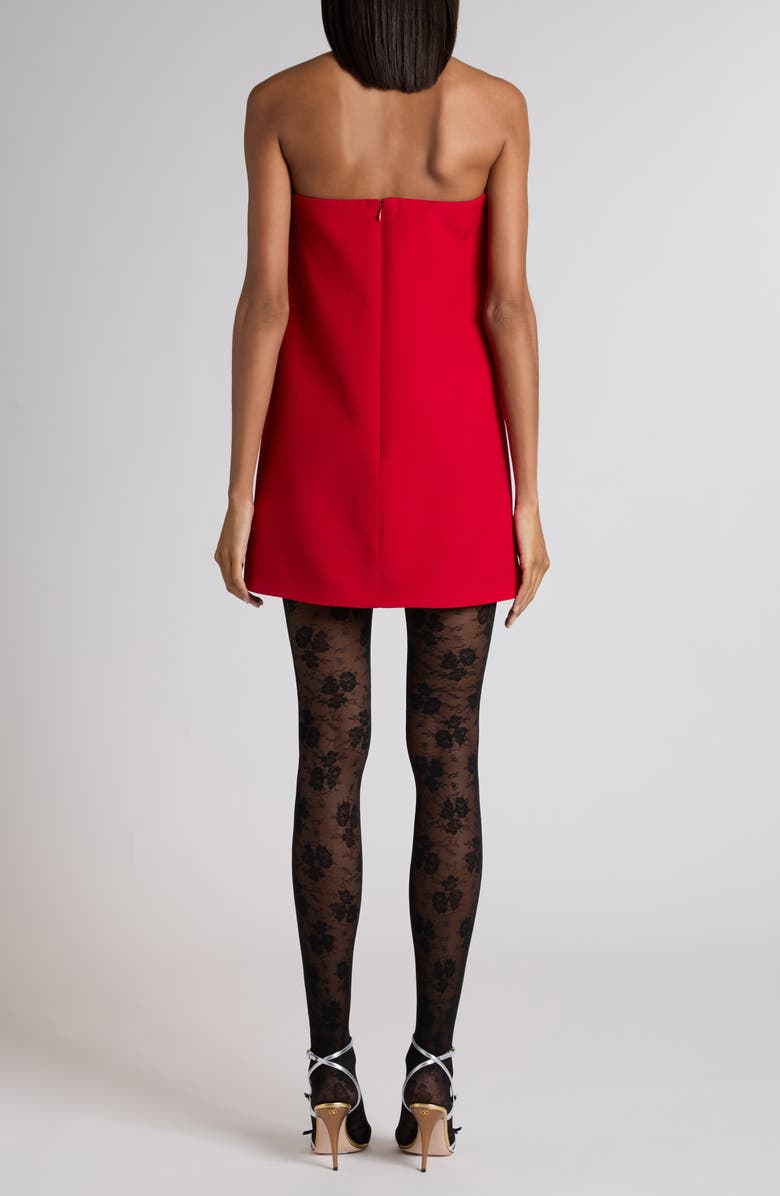 Valentino Heart Front Strapless Minidress, Alternate, color, Red