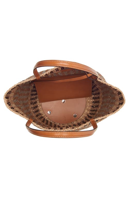Valentino Vlogo Signature Crochet Straw Tote Bag In Brown
