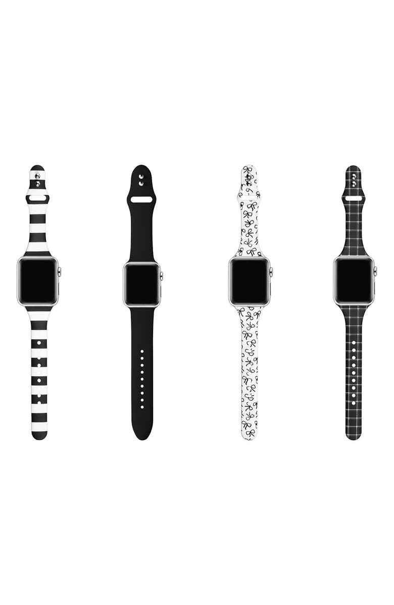 The Posh Tech Assorted 4-Pack Silicone Apple Watch<sup>®</sup> Watchbands, Alternate, color, 