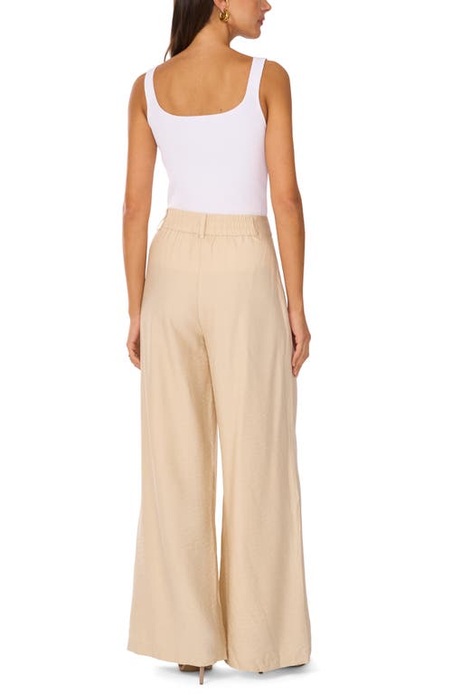 Shop Vince Camuto Wide Leg Pants In Natural Sand
