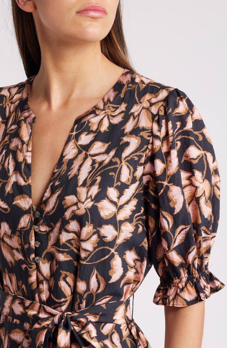 Rails Eliana Tie Belt Button Front Midi Dress, Alternate, color,