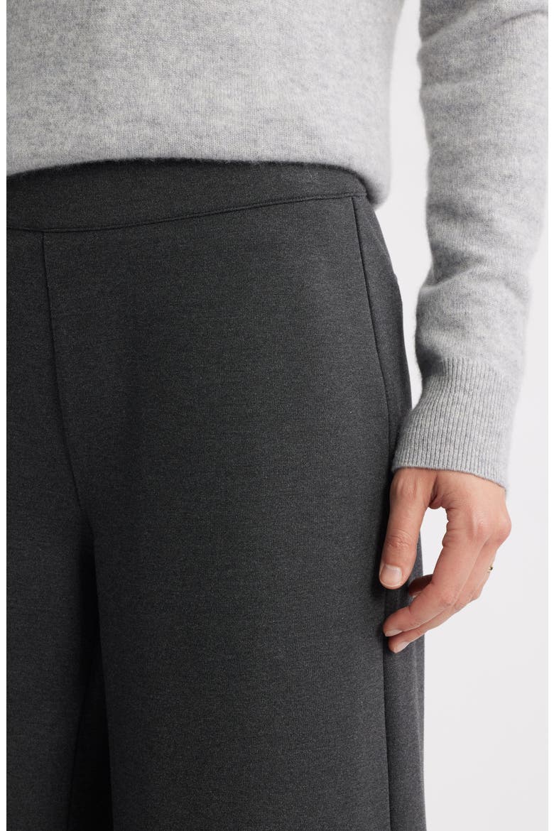 High Waist Wide Leg Ponte Pants, Alternate, color, GREY DARK CHARCOAL HEATHER
