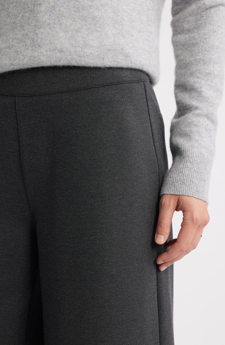 Caslon<sup>®</sup> High Waist Wide Leg Ponte Pants, Alternate, color, Grey Dark Charcoal Heather