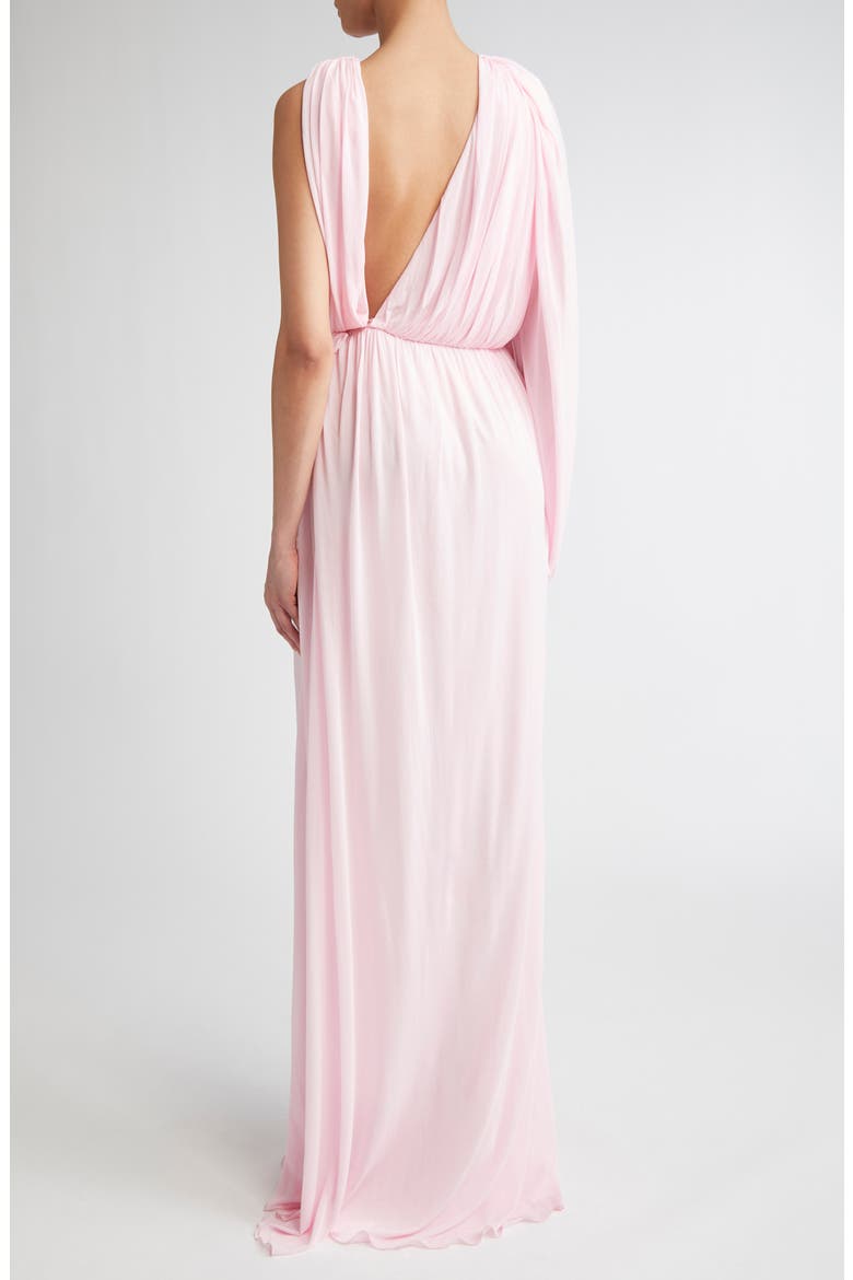 Draped One-Shoulder Gown, Alternate, color, PALE ROSE