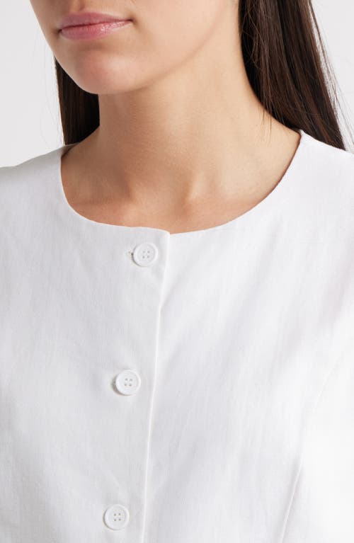 Steve Madden Wesley Linen Blend Button-up Vest In White