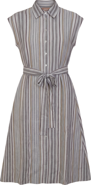 Birch Linen Striped Midi Short-Sleeve Shirt Jumper