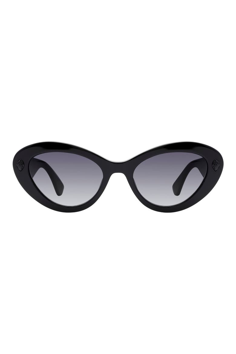 52mm Cat Eye Sunglasses, Main, color, BLACK/ SMOKE GRADIENT