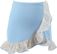 NESSI BYRD Asymmetric Mesh Wrap-Style Swim Skirt