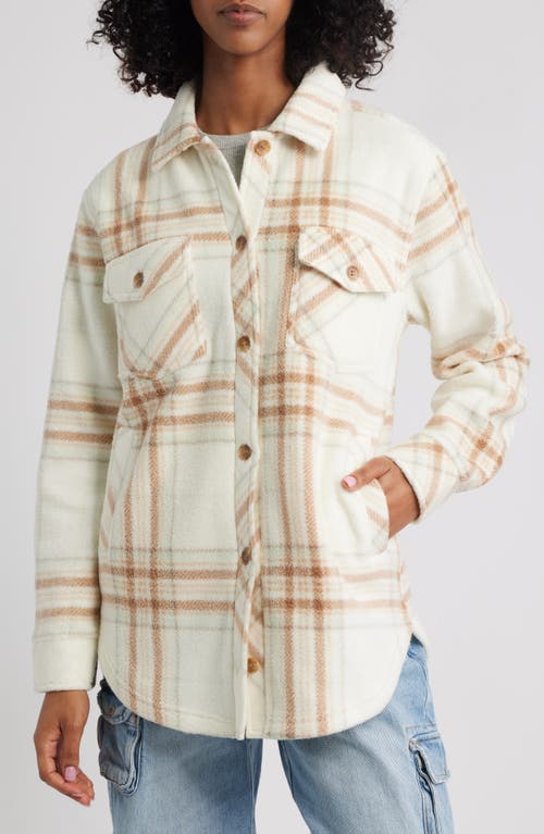 Thread & Supply Plaid Polar Fleece Shacket In Brown