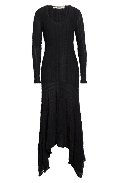 Siedres Olle Textured Asymmetric Dress In Black