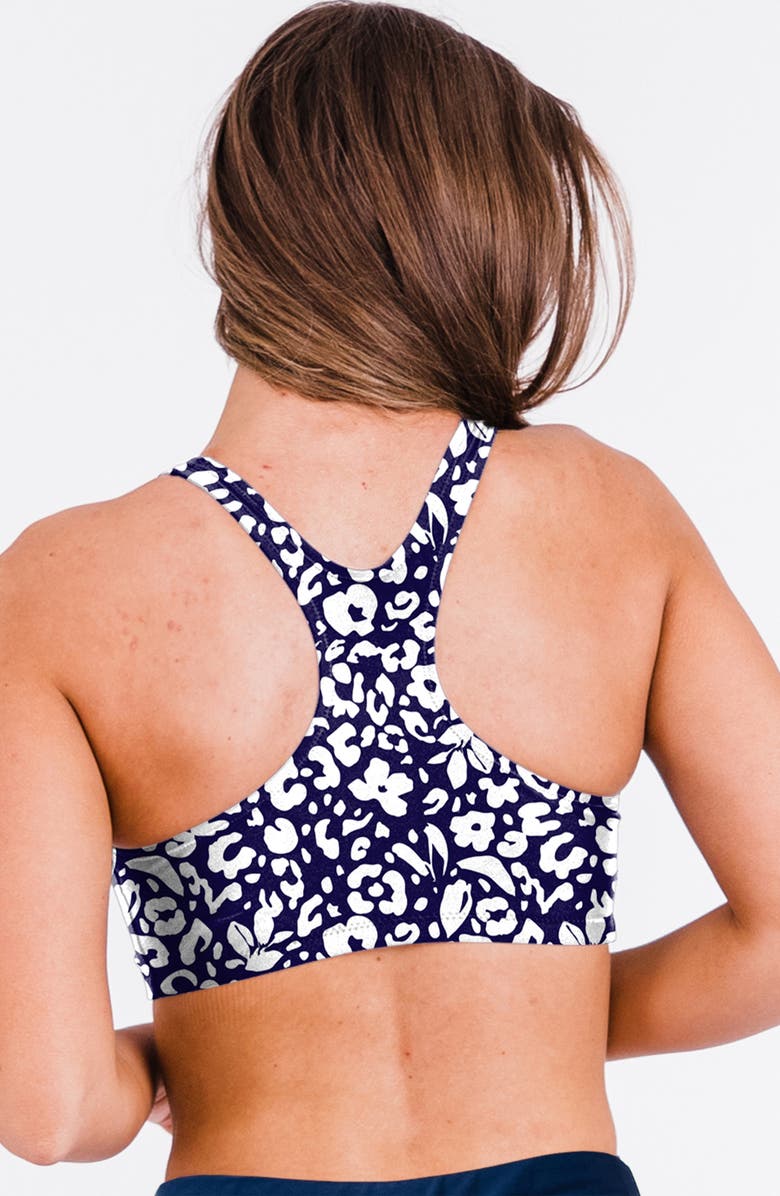 Calypsa Racerback Swim Bra With Removable Cups, Alternate, color, Wild Navy