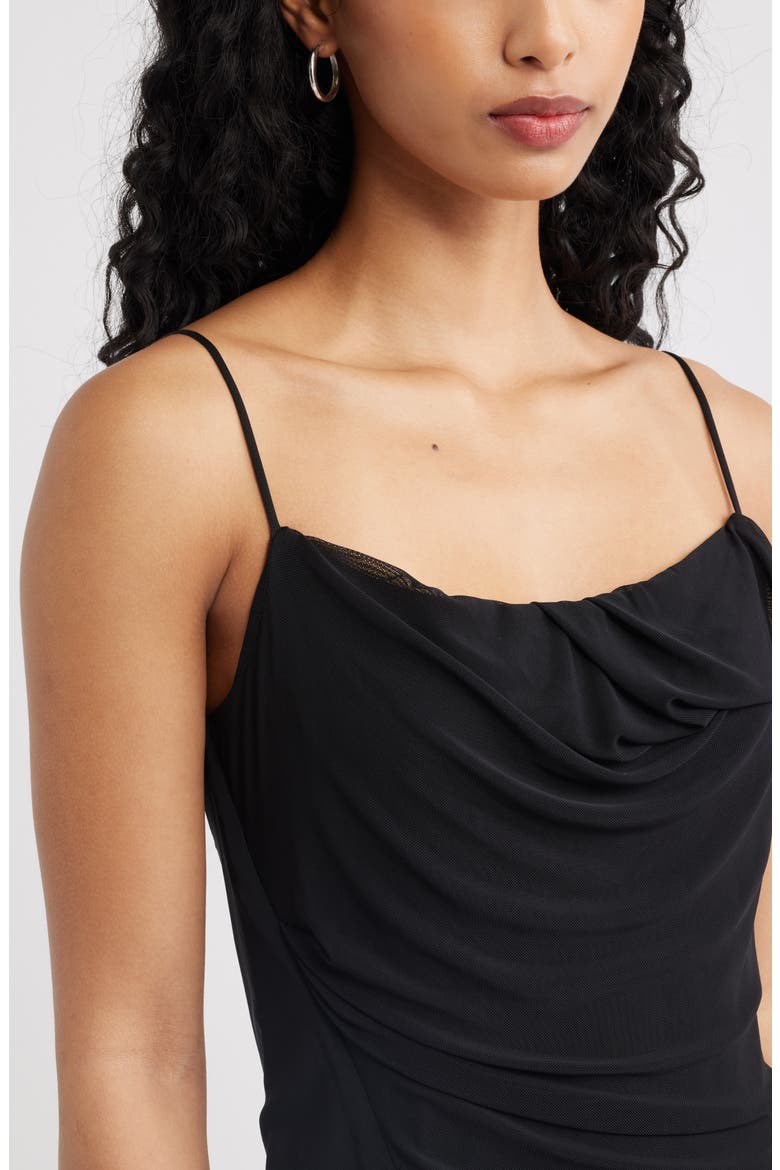 Mesh Maxi Dress, Alternate, color, BLACK