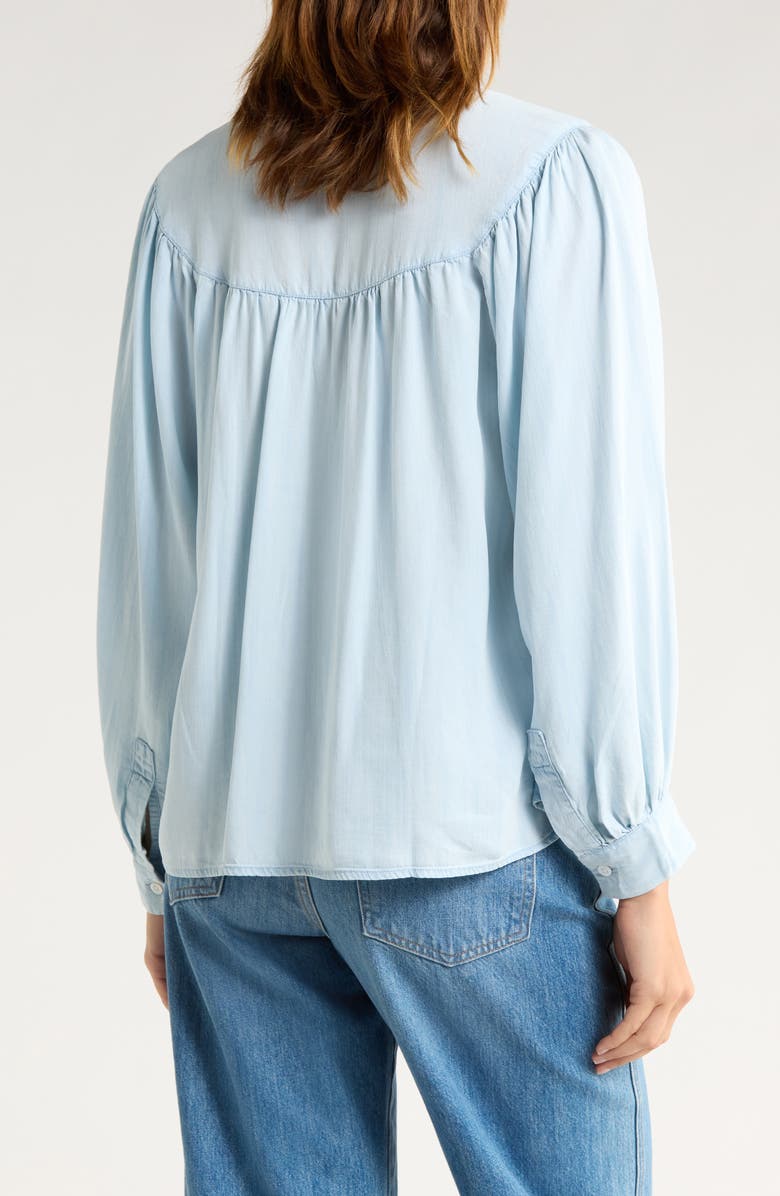 Rails Fable Split Neck Chambray Top, Alternate, color, Light Vintage