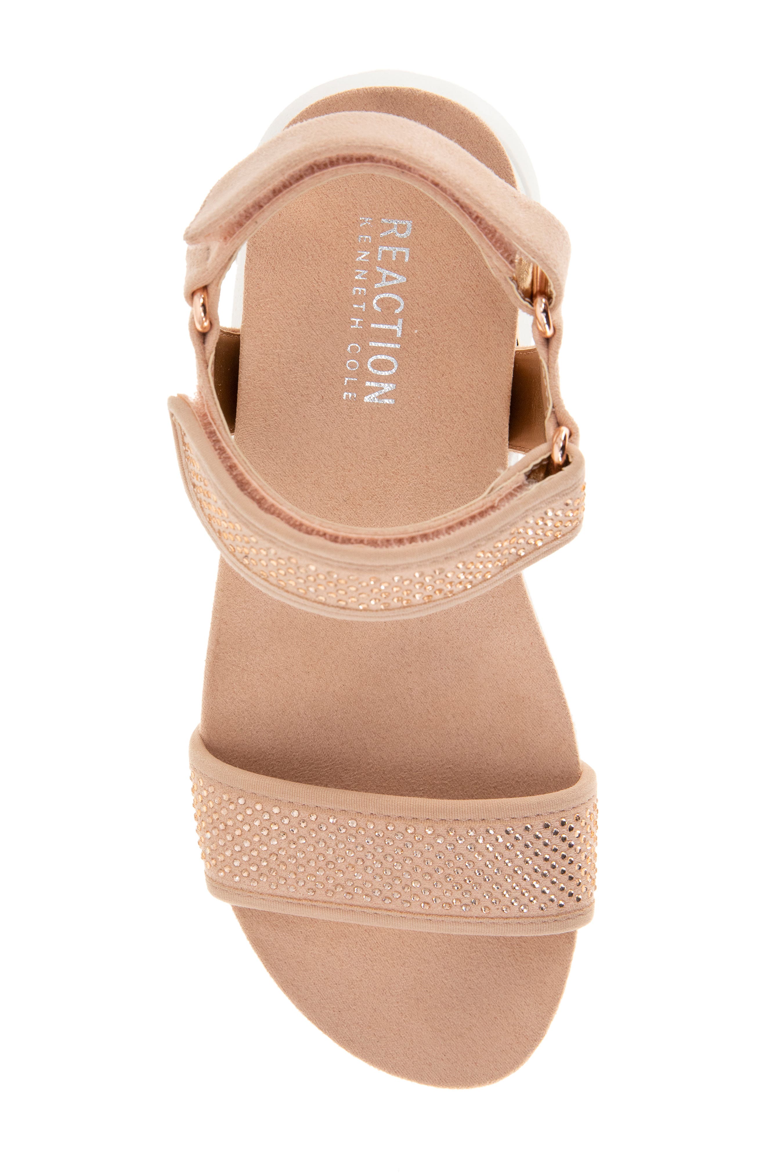 Reaction Kenneth Cole Halsey Ankle Strap Platform Sandal, Alternate, color, Blush Knit
