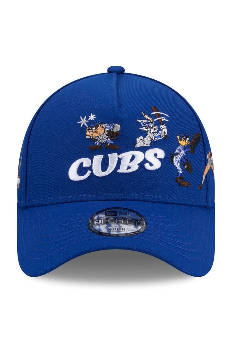 Youth New Era Royal Chicago Cubs Looney Tunes A-Frame 9FORTY Adjustable Hat, Alternate, color, Royal