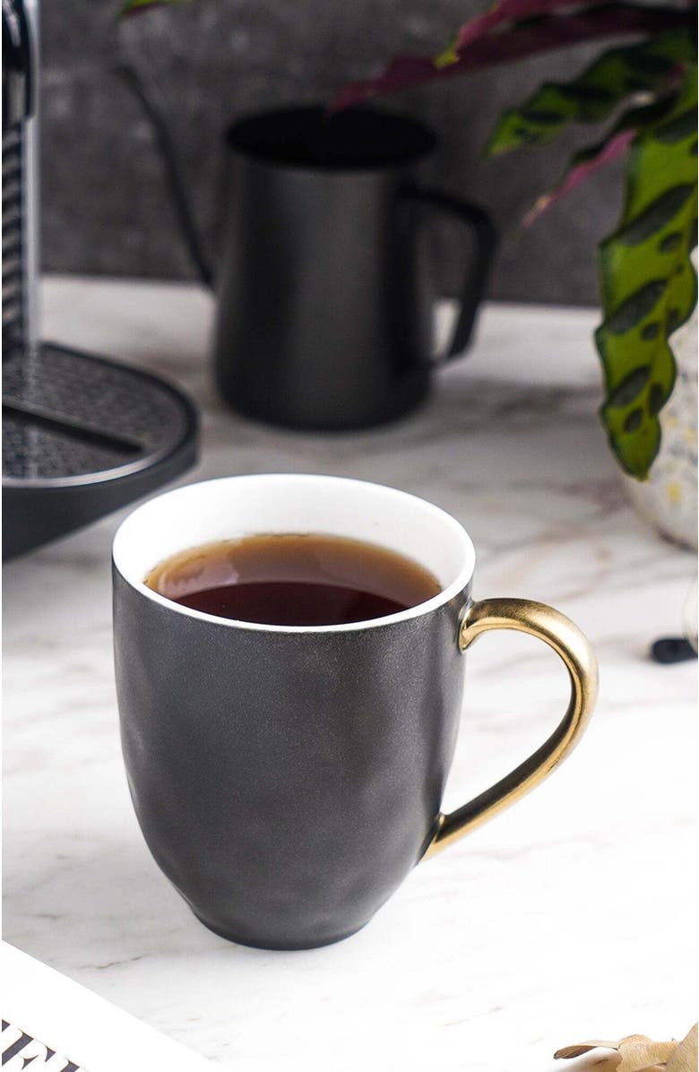 Stone Lain Florian Porcelain 4-Piece Mug Set, Alternate, color, Black