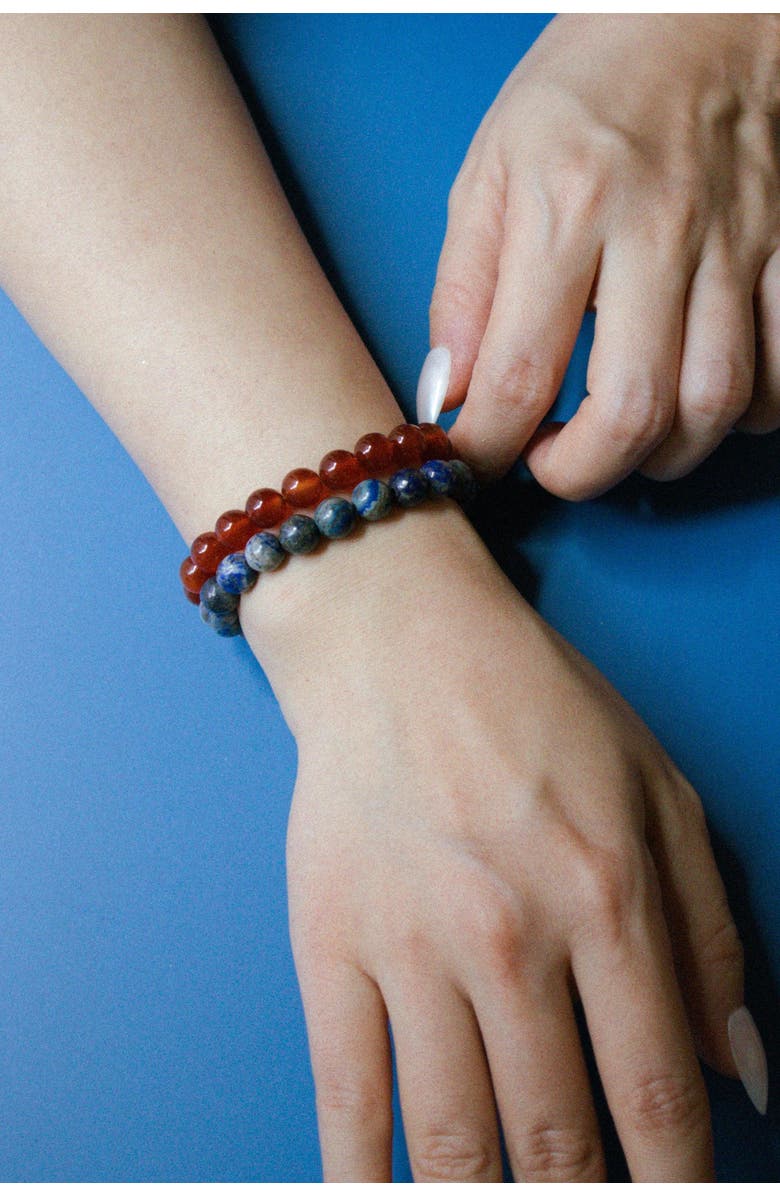 seree Manifest Collection Protection Blue Crystal Beaded Bracelet, Alternate, color, Blue