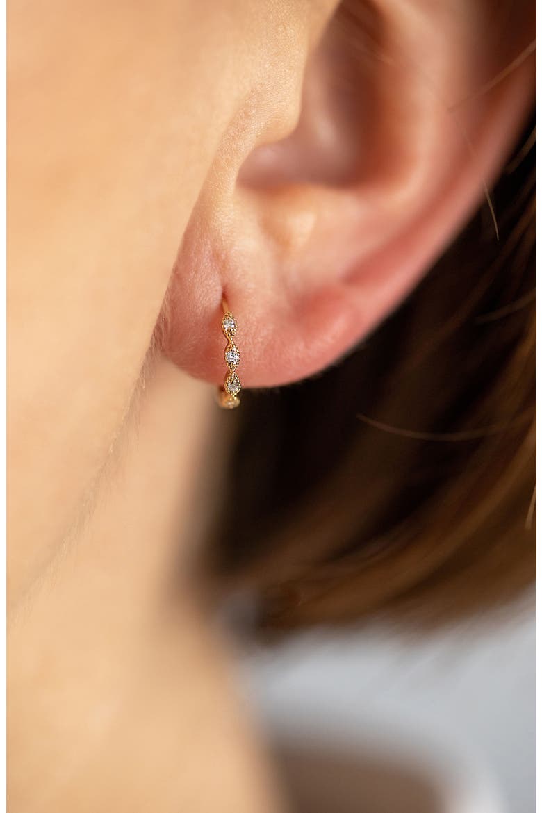 Eleanor Diamond Huggie Hoop Earrings, Alternate, color, ROSE GOLD