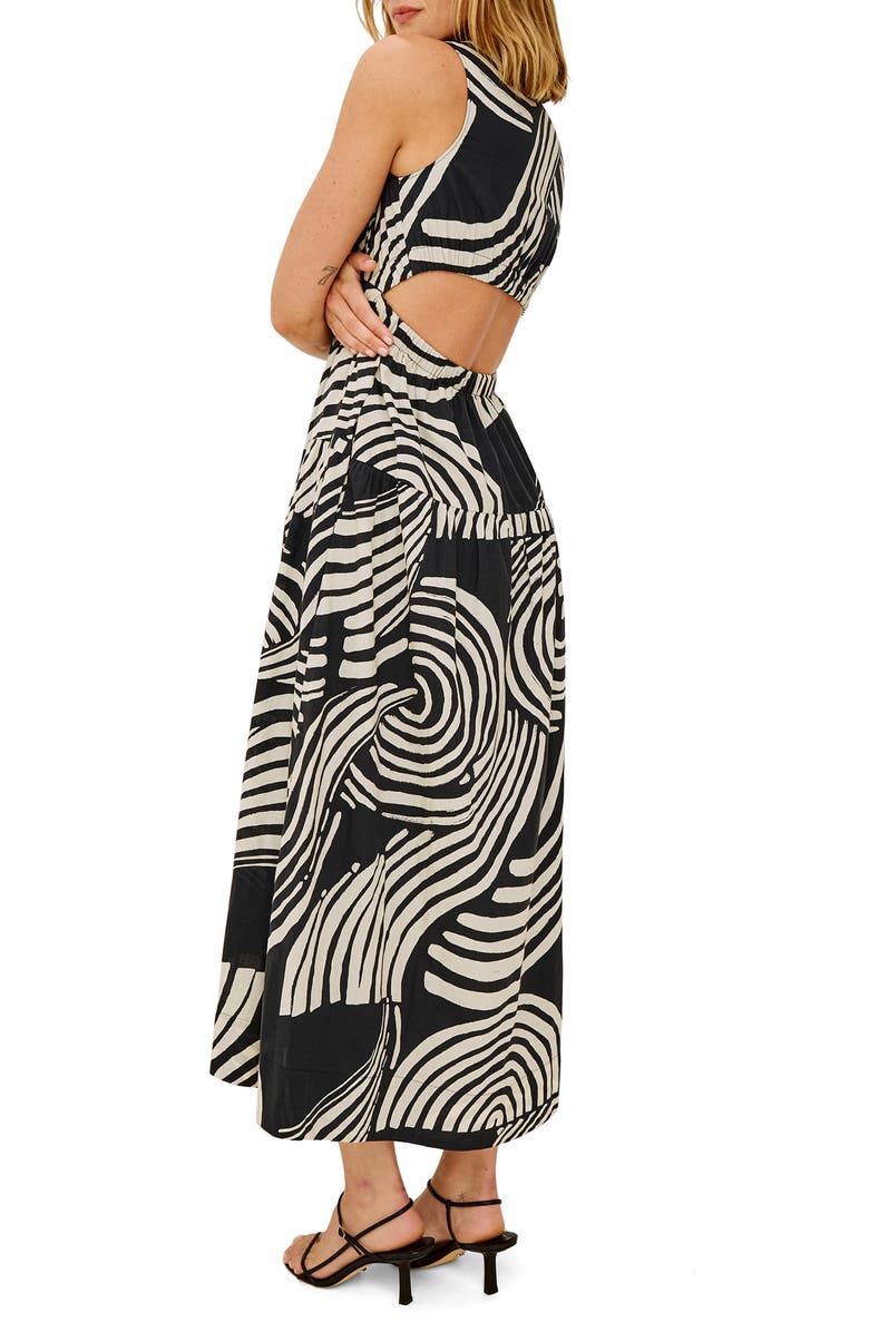 Rails Genevieve Cutout Tiered Cotton Sundress, Alternate, color, Onyx Waves