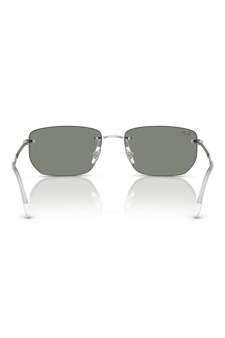 56mm Rimless Irregular Sunglasses, Alternate, color, SILVER