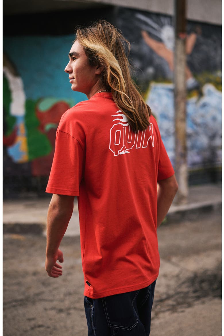 Stacked Mer Cotton Graphic T-Shirt, Alternate, color, SALSA