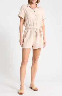 Short Sleeve Linen Romper
