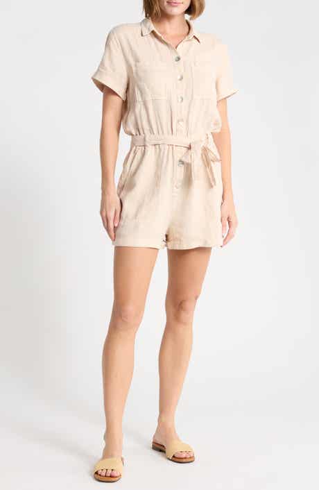 Short Sleeve Linen Romper