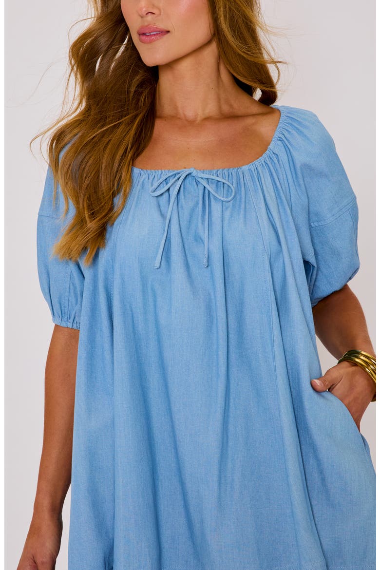 Annabella Denim Minidress, Alternate, color, DENIM