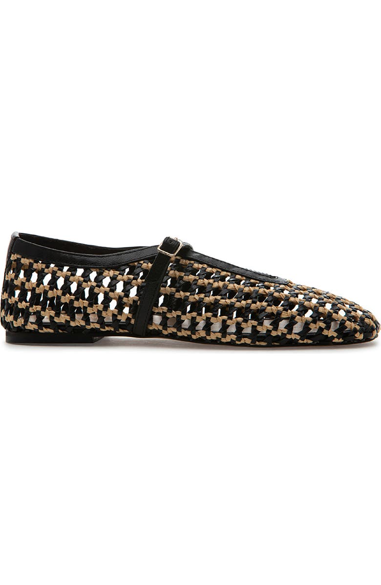 275 Central Izabel Woven Raffia Ballet Flat, Alternate, color, Black