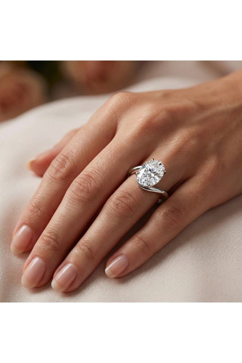 Certified 7Ct Aire Oval Cut Diamond Solitaire Engagement Ring 14k Gold Lab Grown, Alternate, color, 14k Yellow Gold