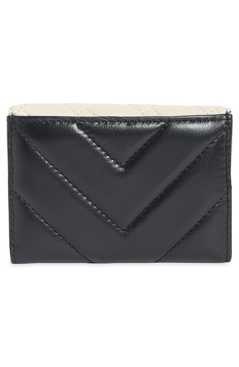 Kurt Geiger London Quilted Leather Waller, Alternate, color, White/ Black