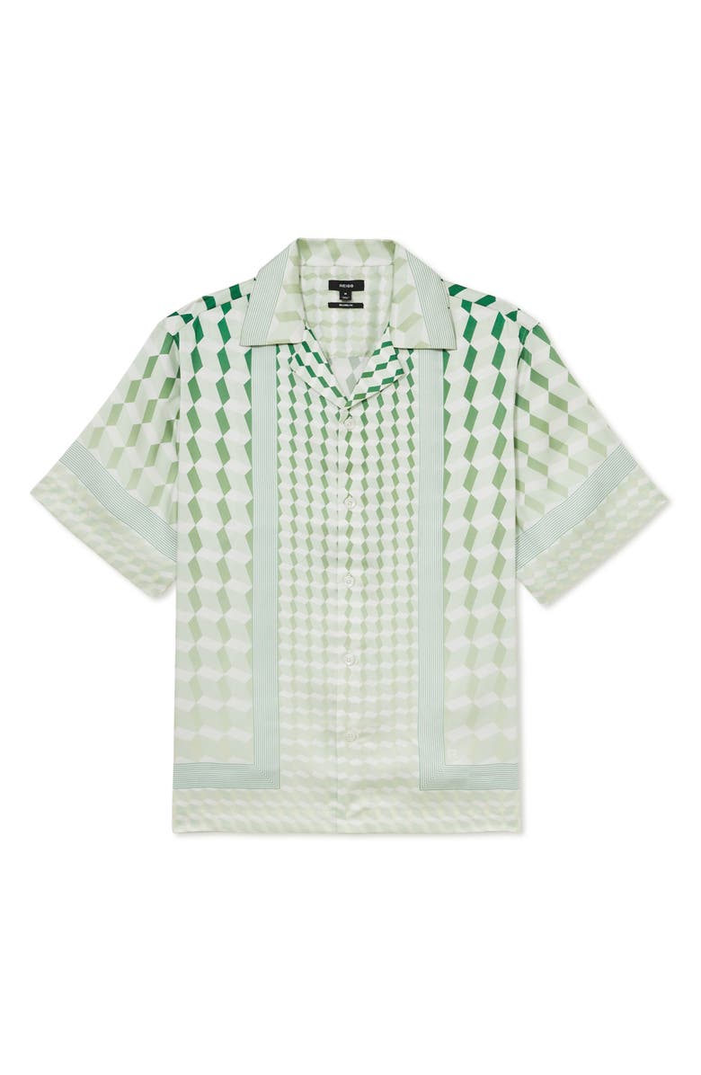 Reiss Dune Camp Shirt, Alternate, color, Green