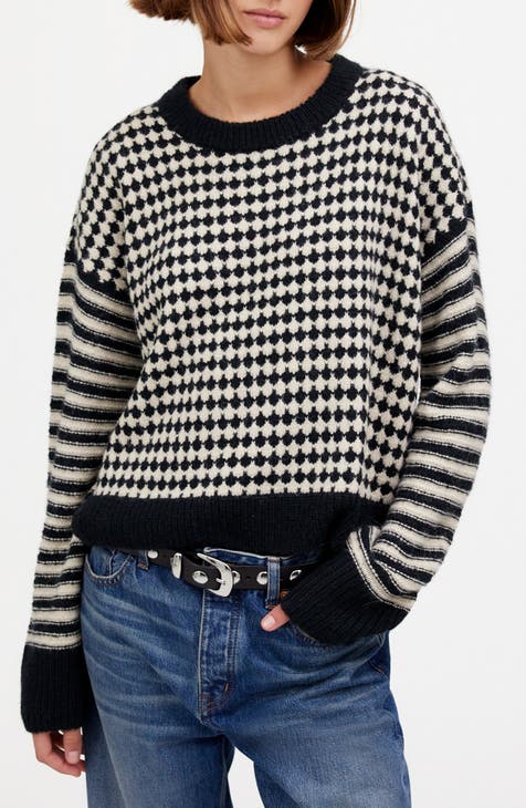 NWT Madewell popular Fenimore alpaca blend Pullover Sweater in Plaid