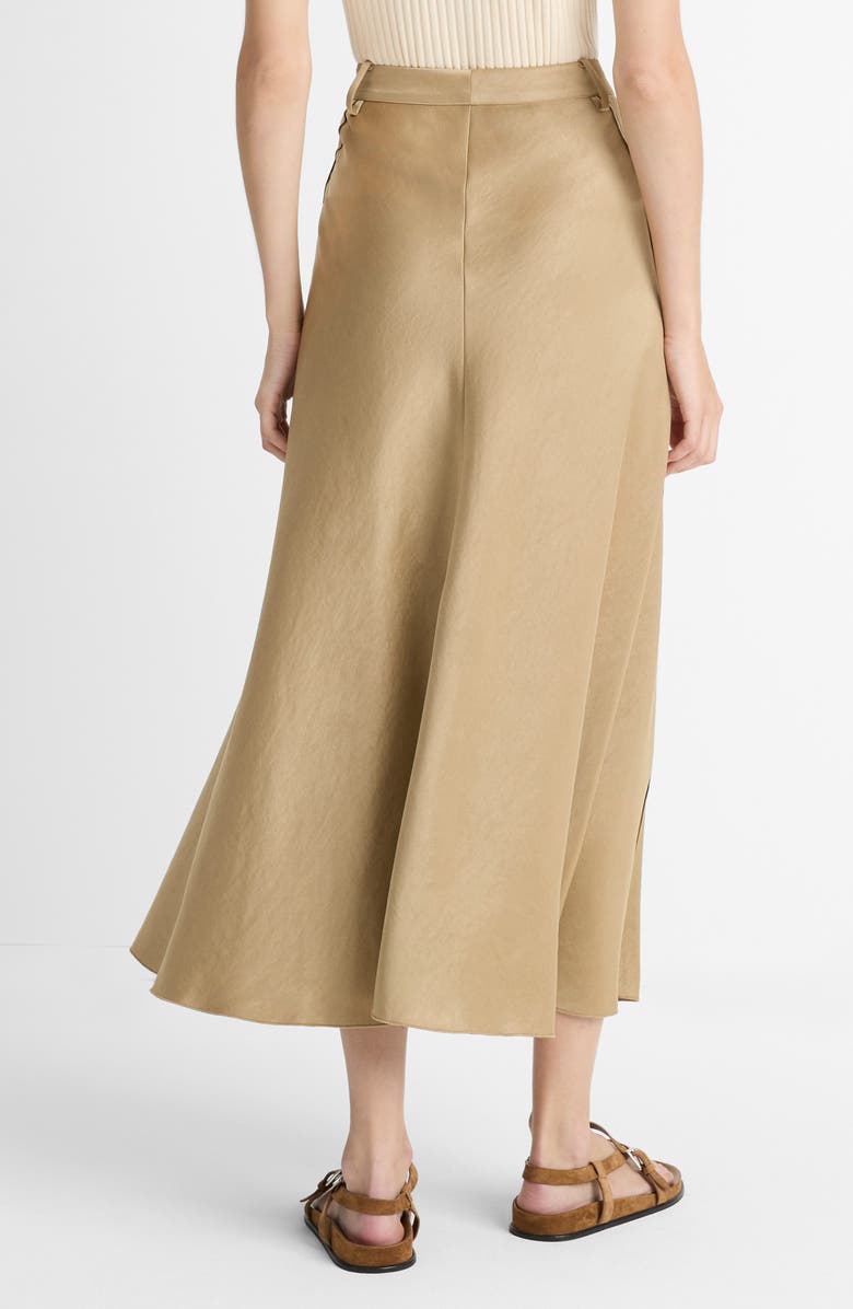 Vince Satin A-Line Midi Skirt, Alternate, color, Dune Stone