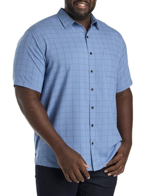Big & Tall Medium Plaid Microfiber Sport Shirt