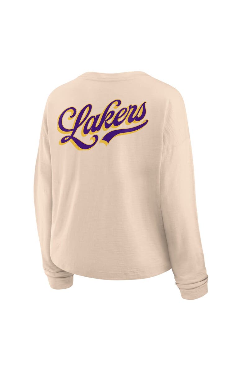 FANATICS Women's Fanatics Natural Los Angeles Lakers Boxed Out Drop Fashion Long Sleeve T-Shirt, Alternate, color, Natural