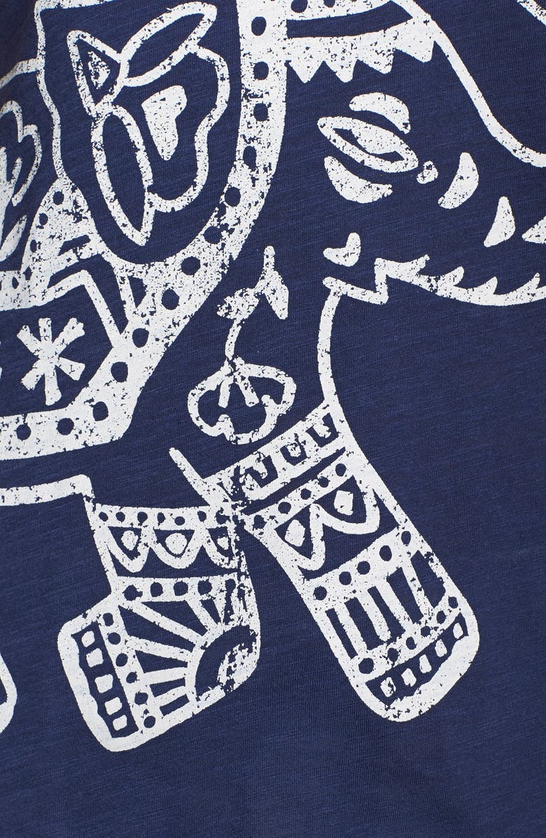 PJ Salvage Elephant Print Cap Sleeve Tee, Alternate, color, 