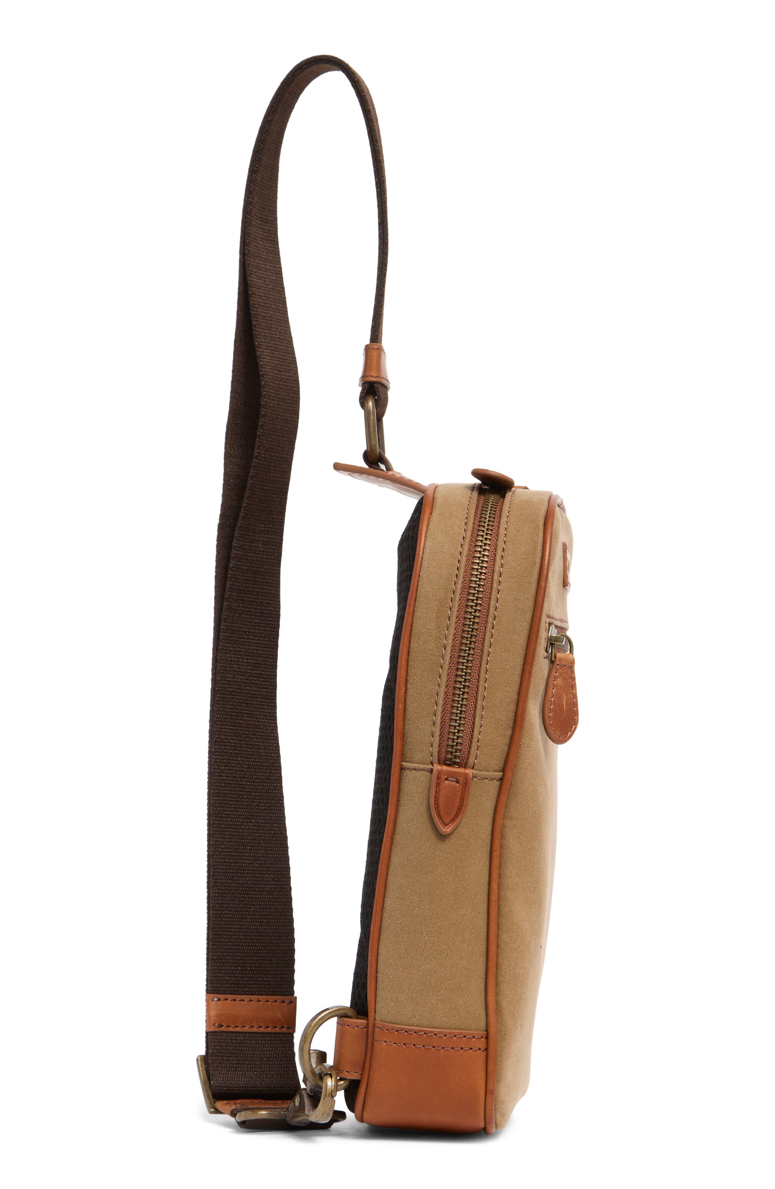 Johnston & Murphy Washed Canvas Sling Bag, Alternate, color, 