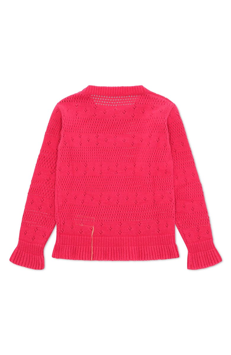 Fortela Turquoise Beaded Crew Neck Sweater, Alternate, color, Red