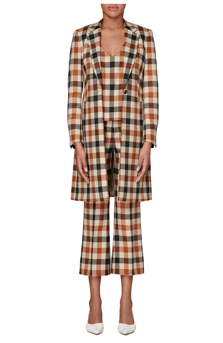 SUISTUDIO Lauren Wool Blend Check Coat, Main, color, 