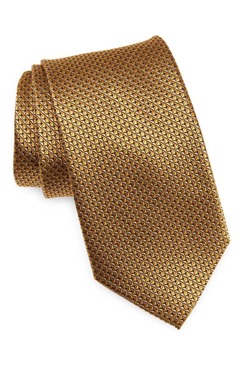 Solid Silk Tie, Main, color, GOLD